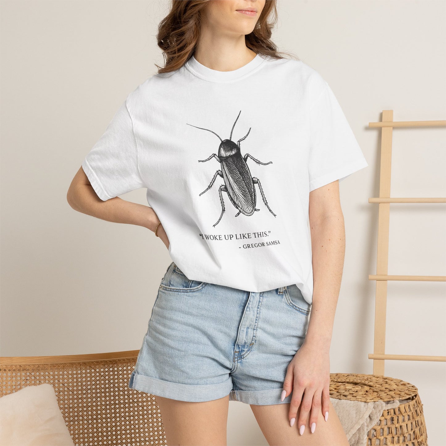 Cockroach Graphic T-Shirt — "I Woke Up Like This" Vintage-Inspired Tee