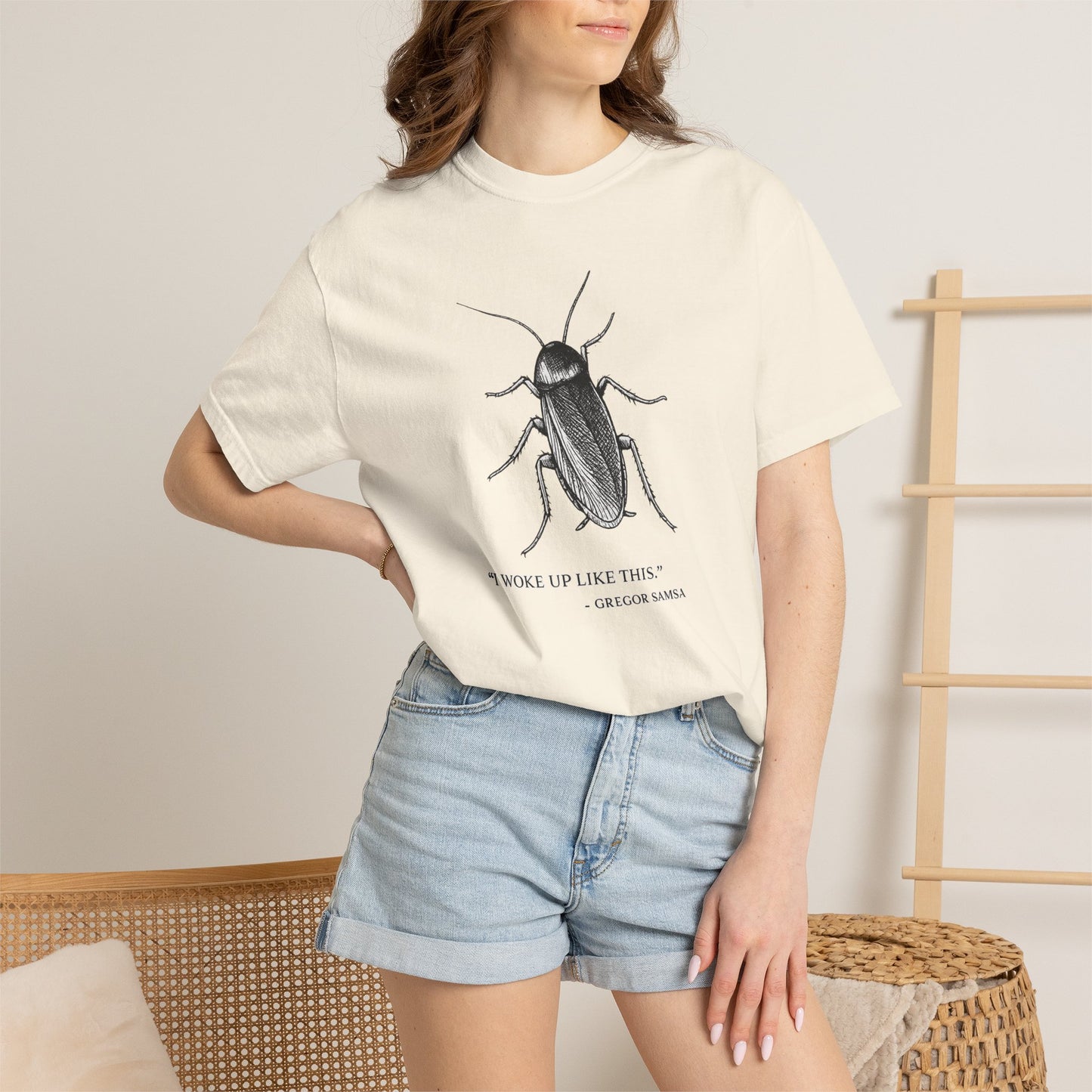 Cockroach Graphic T-Shirt — "I Woke Up Like This" Vintage-Inspired Tee