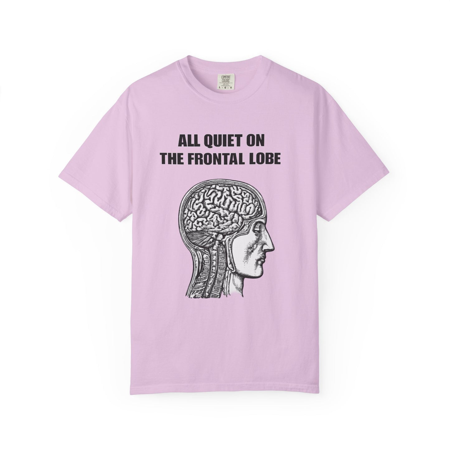 All Quiet on the Frontal Lobe T-Shirt — Vintage Brain Anatomy Tee